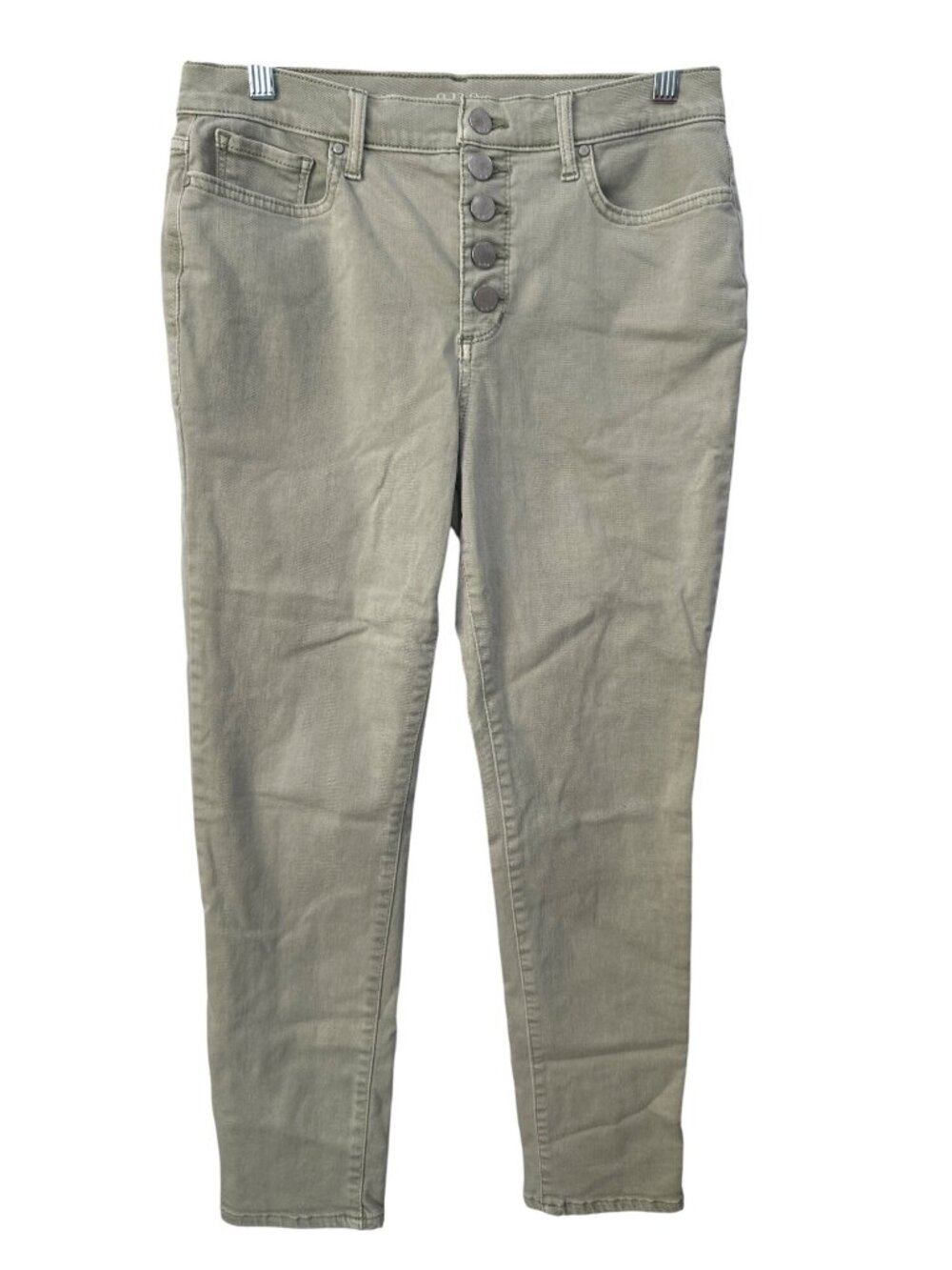 ANA A New Approach Jeans Size 8 Button Fly High Rise Skinny Ankle Beige Retro